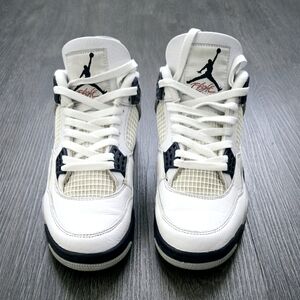 Authentic Air Jordan 4 White Cement Gray Sneakers